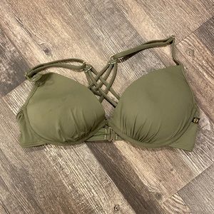 La Vie En Rose green push up bikini top
